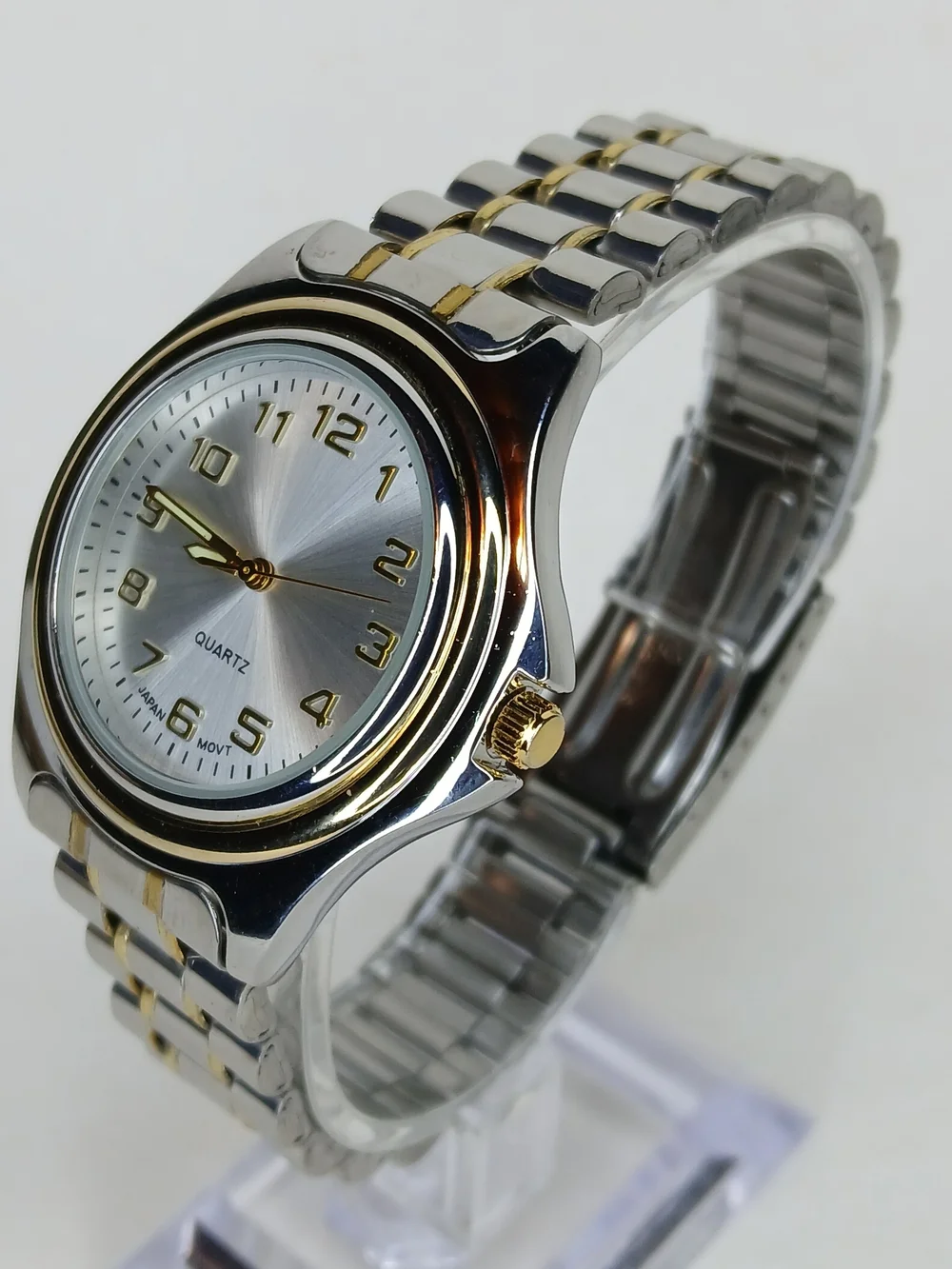 Puritan Watch PUR60473W Two Tone Silver Dial Gold Numbers Japan Movt